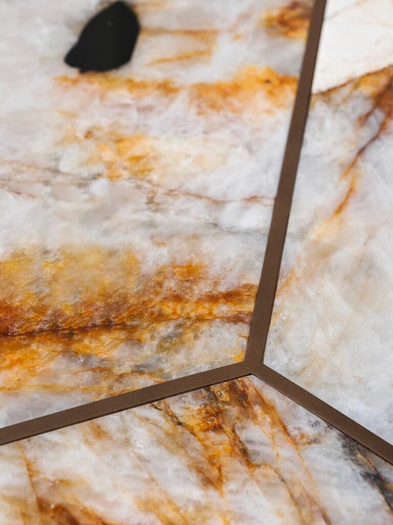 The highest quality of workmanship is evident in this close-up of the Joaquim Coffee and Side Table.