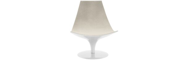 The Moon Armchair has fluid, dynamic lines with an outer space feel, super-modern.